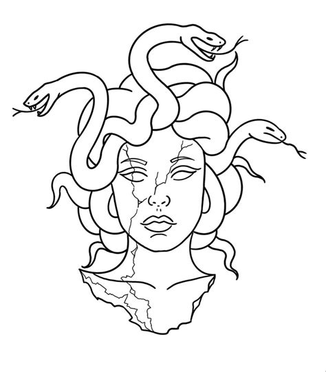 simple medusa tattoo drawing